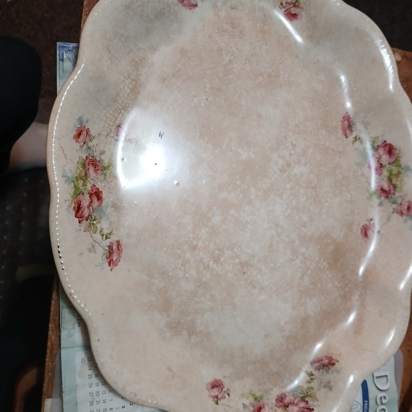 Homer Laughlin Floral Scalloped Edge Platter - Picture 3 of 7